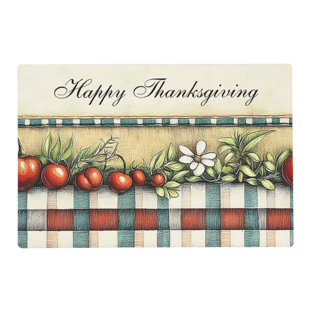 “Happy Thanksgiving” Holiday Placemat (Front)