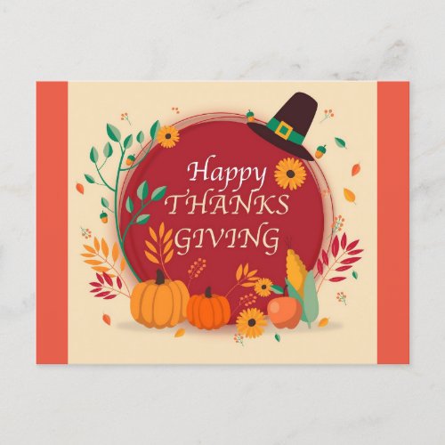 Happy Thanksgiving Holiday Postcard