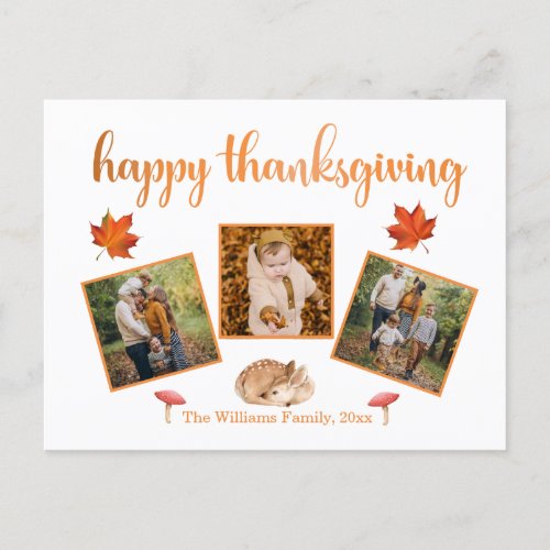 happy thanksgiving holidays 3 photos collage chic postcard