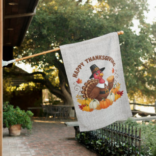 Happy Thanksgiving House Flag