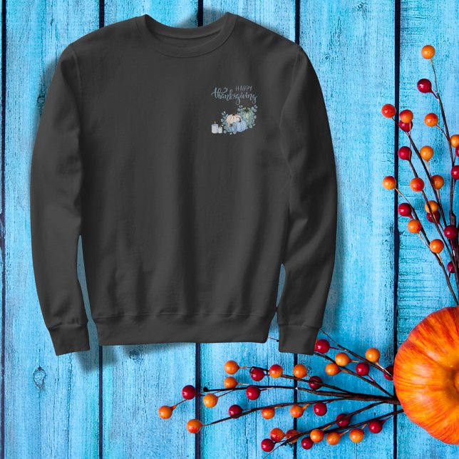 Happy Thanksgiving in blue |  Sweatshirt (Creator Uploaded)