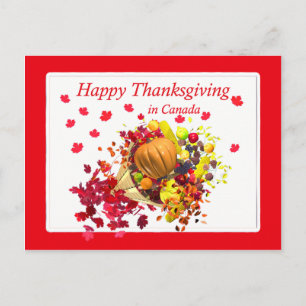 Happy Thanksgiving in Canada Cornucopia Holiday Postcard