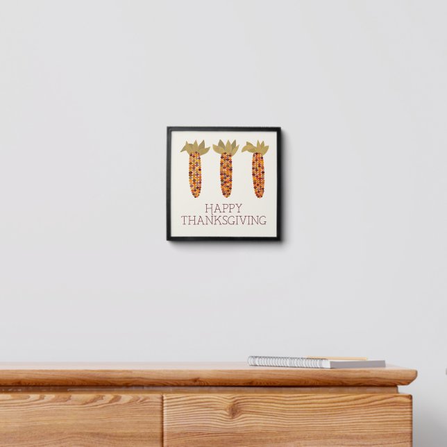 Happy Thanksgiving Indian Corn, Maize Peel And Stick Photo Tile (Dresser)