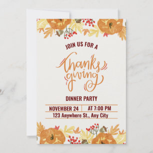 Happy Thanksgiving Invitation Card