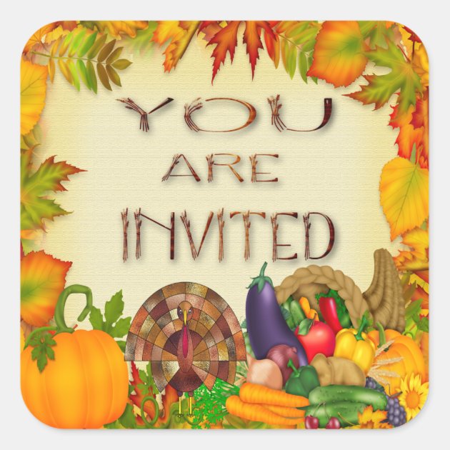 Happy Thanksgiving Invitation Envelope Seals