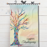 Happy Thanksgiving Kitchen Towel<br><div class="desc">This Happy Thanksgiving kitchen towel is decorated with a colorful mosaic family tree on a watercolor background.
The text is customizable.
Makes a great hostess gift.
Original Mosaic and Watercolor © Michele Davies.</div>