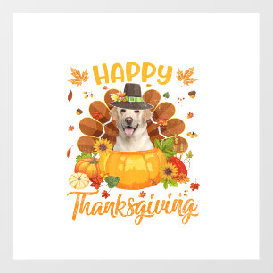 Happy Thanksgiving Labrador Dog Turkey Pumpkin Lon Wall Decal
