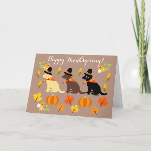 Happy Thanksgiving Labrador Silhouette Card