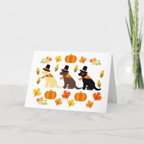 Happy Thanksgiving Labrador Silhouette White Card