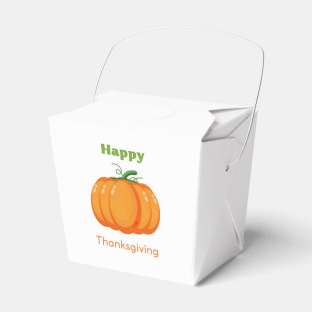 Happy Thanksgiving large pumpkin Favor Boxes (Front Side)