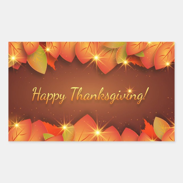 Happy Thanksgiving Leaves Stickers (Front)