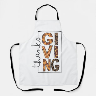 Happy Thanksgiving Leopard Print Rainbow Turkey  Apron