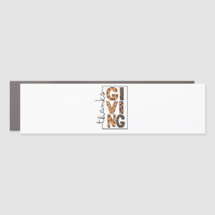 Happy Thanksgiving Leopard Print Rainbow Turkey  Car Magnet