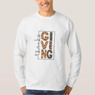 Happy Thanksgiving Leopard Print Rainbow Turkey T-Shirt