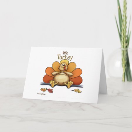 Happy Thanksgiving Little Turkey Holiday Card