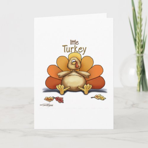 Happy Thanksgiving Little Turkey Holiday Card