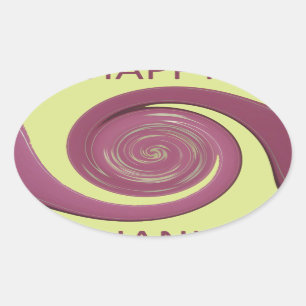 Happy Thanksgiving Lovely Amazing Text Art Design Oval Sticker