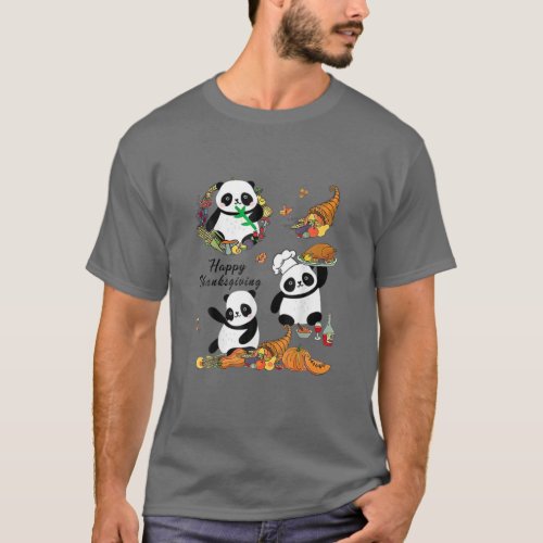 Happy Thanksgiving Lunch Lady Panda Lover T_Shirt