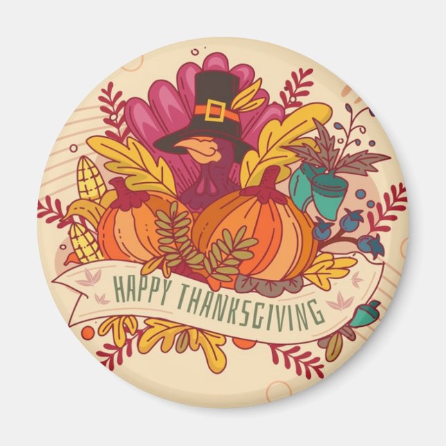 Happy Thanksgiving  Magnet (Front)