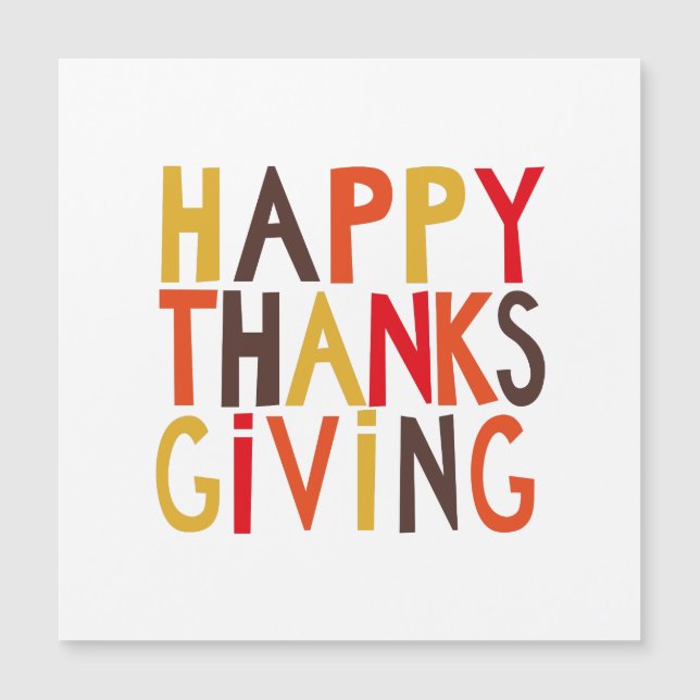 Happy Thanksgiving! Magnetic Invitation (Front)