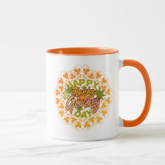 Happy Thanksgiving mandala orange MUG