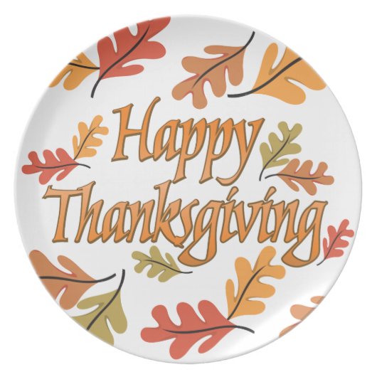 Happy Thanksgiving Melamine Plate (Front)