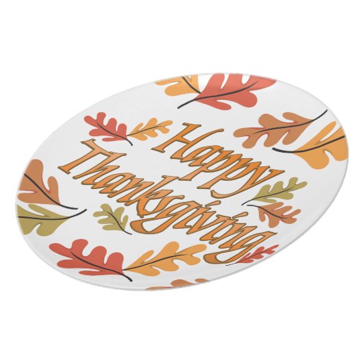 Happy Thanksgiving Melamine Plate (Left Side)