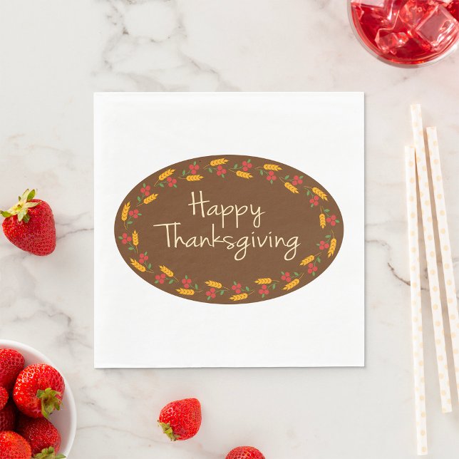 Happy Thanksgiving Message Napkins (Creator Uploaded)