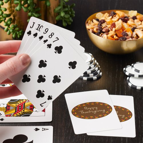 Happy Thanksgiving Message Playing Cards