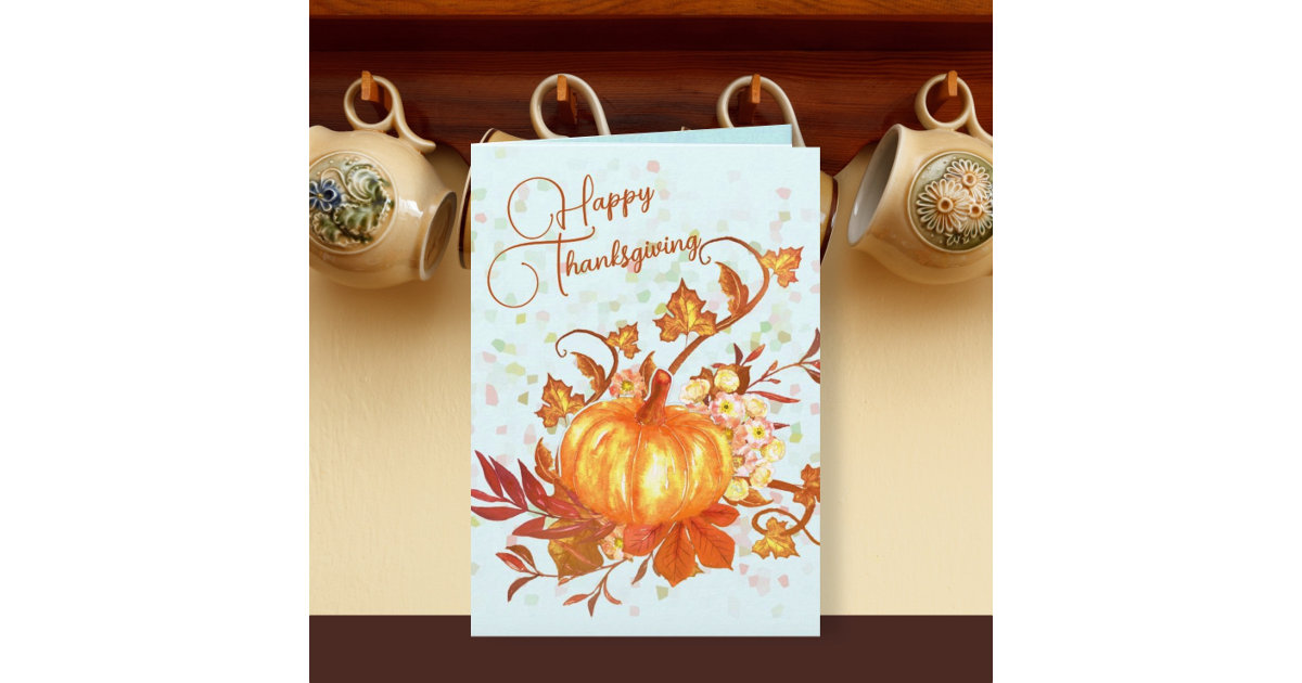 Leaf Foliage Hello Fall Pumpkin Floral Watercolor Notebook, Zazzle