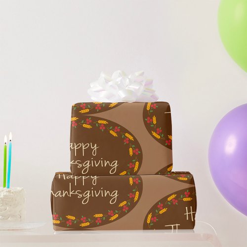 Happy Thanksgiving Message Wrapping Paper