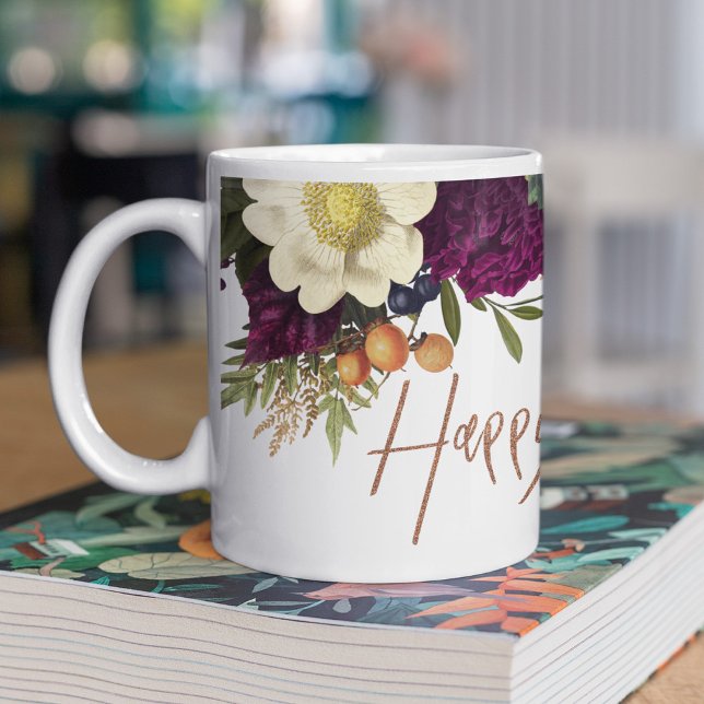 Happy Thanksgiving modern autumn fall Thanksgiving Coffee Mug (Creator Uploaded)