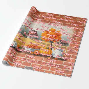 Happy Thanksgiving Modern Beautiful Fall Wrapping Paper