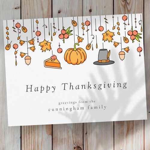 Happy Thanksgiving Modern Simple Chic Postcard