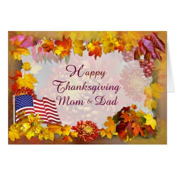 Happy Thanksgiving Mom And Dad by FlowerGiftsbyFlora at Zazzle