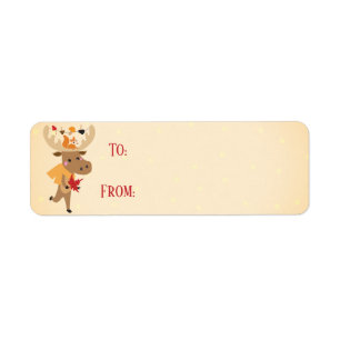 Happy Thanksgiving Moose Squirrel Colorful Label