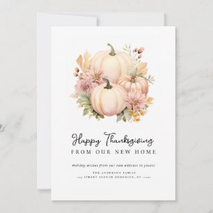 Happy Thanksgiving moving announcement card