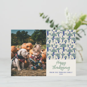 Happy Thanksgiving Mushroom Autumn Fall Photo Holiday Card