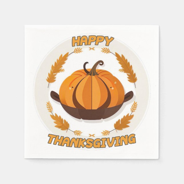 Happy thanksgiving napkins (Front)
