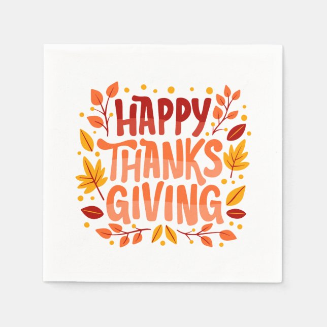 Happy Thanksgiving Napkins (Front)