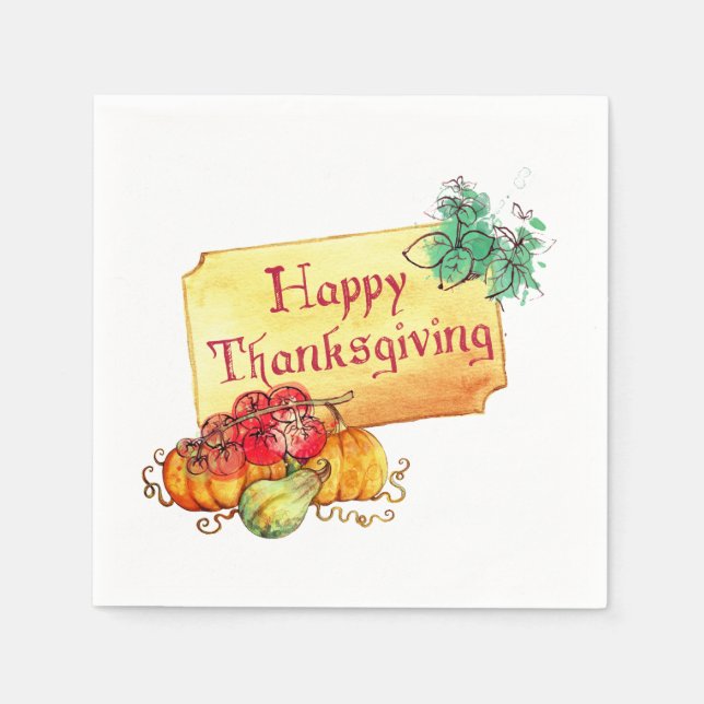Happy Thanksgiving Napkins (Front)