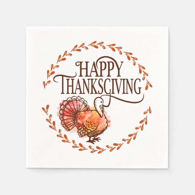 Happy Thanksgiving Napkins (Front)