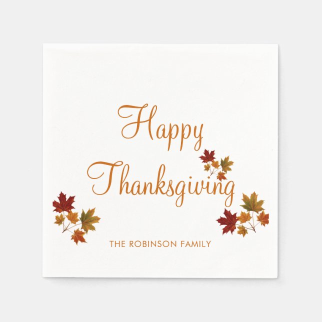 Happy Thanksgiving  Napkins (Front)