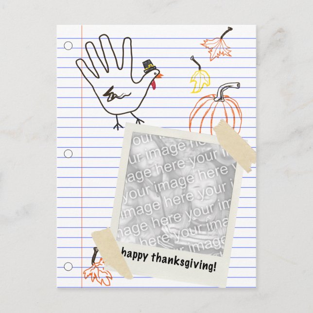 happy thanksgiving! notebook sketches holiday postcard (Front)