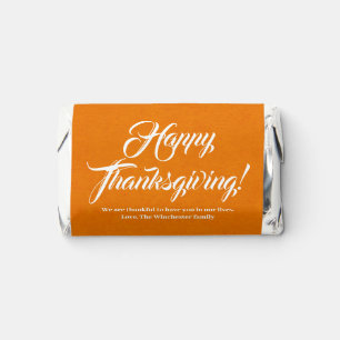 Happy Thanksgiving orange custom script text photo Hershey's Miniatures