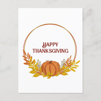 Happy Thanksgiving Pampkin Postcard