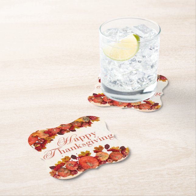 Happy Thanksgiving Paper Coaster (Insitu)
