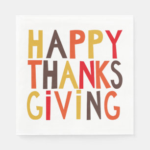 Happy Thanksgiving! Paper Cup Napkins
