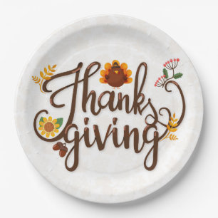 Happy Thanksgiving Paper Plate