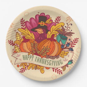 Happy Thanksgiving Paper Plate